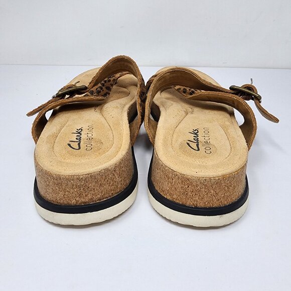 Clarks Collection Size 7 Womens Leopard Print Sandals Adjustable Buckle Strap - Picture 7 of 12